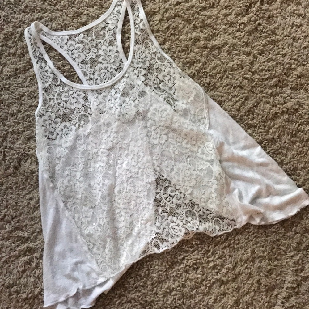 Abercrombie kids cream lace tank large